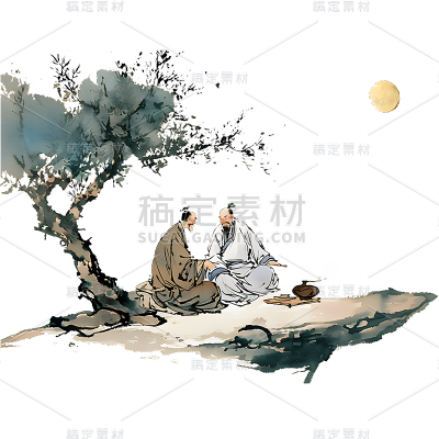 中国风通用古风水墨人物元素素材