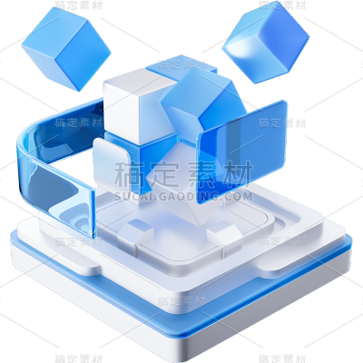 互联网商务企业科技微软风科技3D立体C4D组合元素