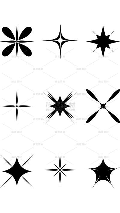 装饰通用矢量十字星星图标元素素材