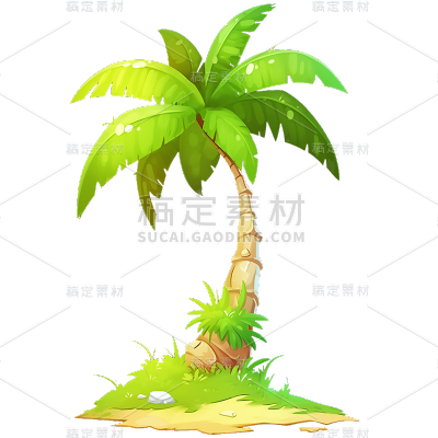 植物通用插画椰子树元素素材