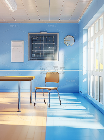 开学季系列3D教室场景通用背景素材