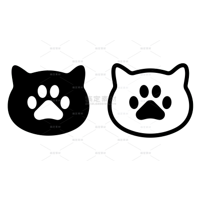 常规通用简约猫印组合元素素材