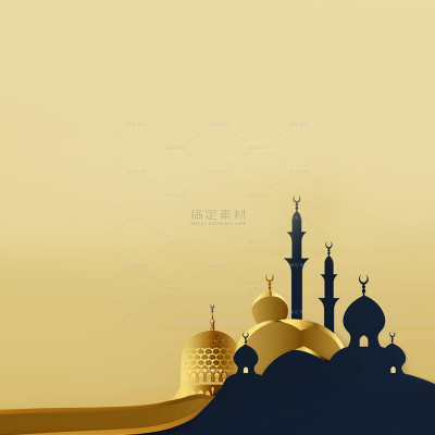 Eid Al Adha Light Luxurious Sand Gold Traditional Buildings Shadow Background Image