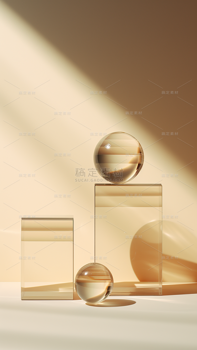 3D立体三维空间金色背景
