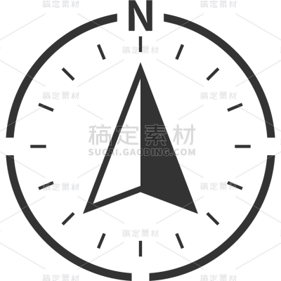 通用扁平矢量棕色指南针图标元素素材