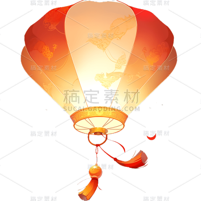 中国风红色灯笼贴纸