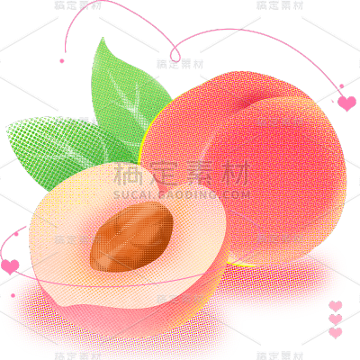 夏日通用元素彩色半调水果元素
