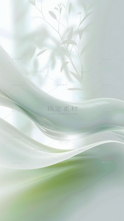 通用简约绿色抽象流体光影背景素瓷