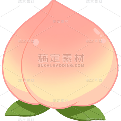 果蔬单个桃子插画贴纸