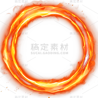 通用红色火圈燃烧的火焰圈元素贴纸