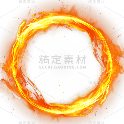 通用红色火圈燃烧的火焰圈元素贴纸