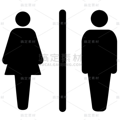 图标系列矢量简约男女厕所社会公共图标（td）