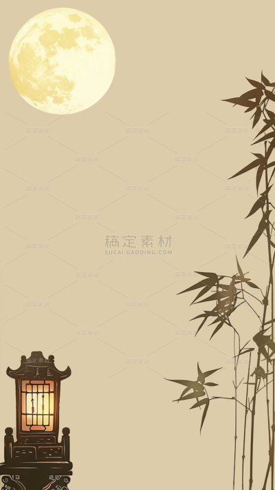 中秋节通用工笔画月亮背景图片