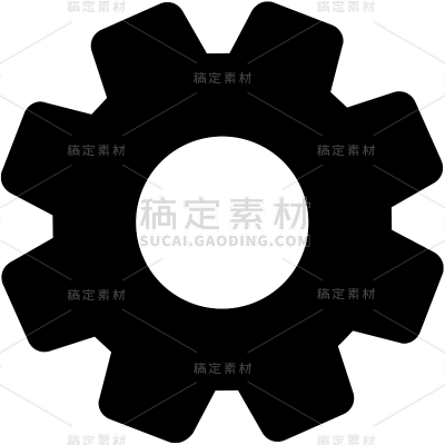 图标系列-通用-黑色矢量齿轮贴纸
