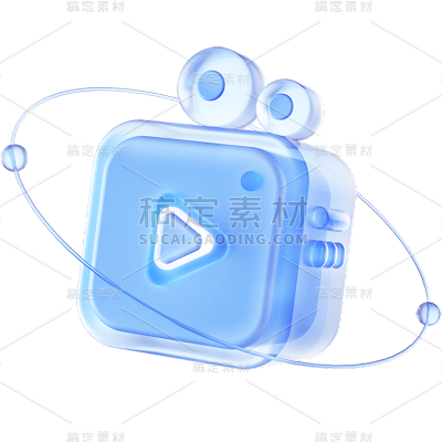 图标系列-通用-3D酸性风视频图标贴纸