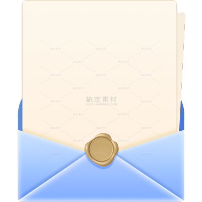 边框系列简约风金色圆圈封口信封元素