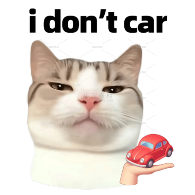 恶搞抽象猫meme我不在意搞笑贴纸AIGC