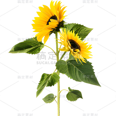 植物实景多枝向日葵元素素材