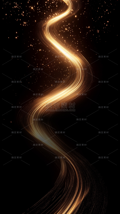 特效系列科技未来黑色金色抽象光效感背景