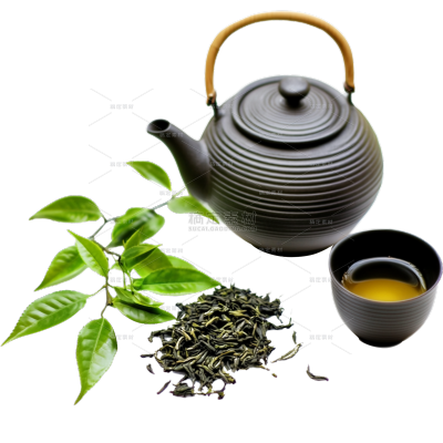 饮品系列写实茶壶+茶叶组合