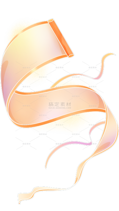 中国风系列手绘风中式飘动卷轴元素