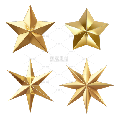常规系列立体金属星星组合通用元素素材