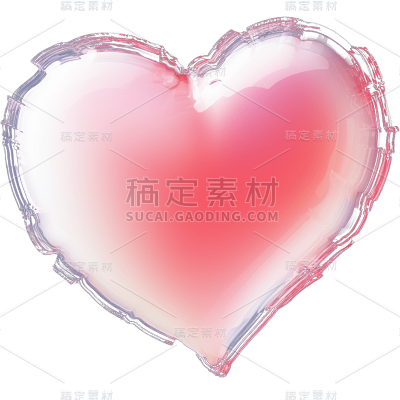 3D粉红爱心静态贴纸