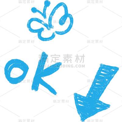 通用-气氛装饰蜡笔涂鸦贴纸几何系列