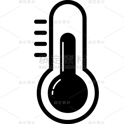 常规单色矢量温度计物品贴纸元素素材