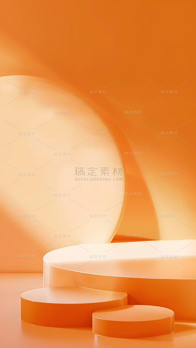背景通用橙色展台背景图片