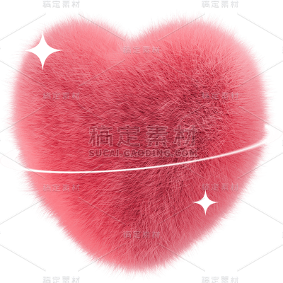 520情人节粉色毛绒爱心光圈光效元素素材