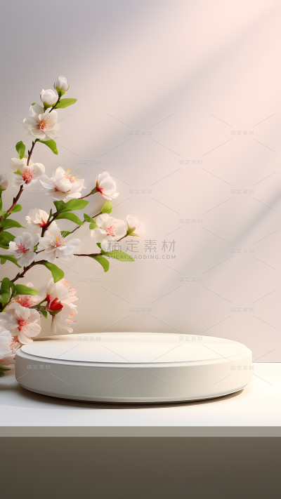 通用电商简约清新花卉场景背景