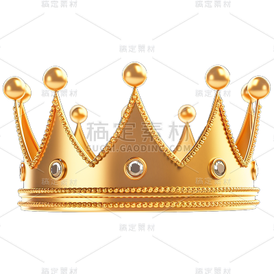 3D立体高清金属金色皇冠王冠免抠元素