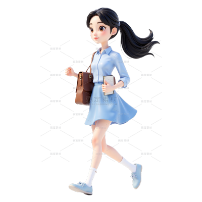 招聘系列3D奔跑的职场新人贴纸