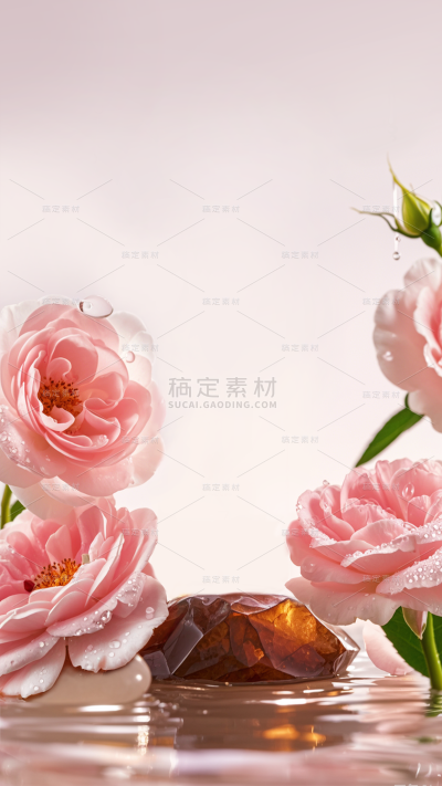 植物系列写实清新感玫瑰花展台