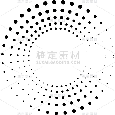 常规系列黑色中空环形波点通用元素素材