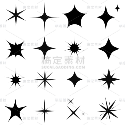 装饰系列矢量星星装饰图标组合（td）