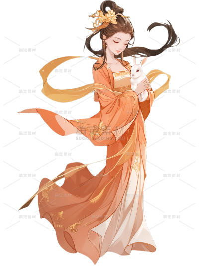 中秋节国风嫦娥AI套系人物贴纸