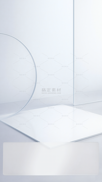 背景系列高级感冷色系玻璃展台白色背景