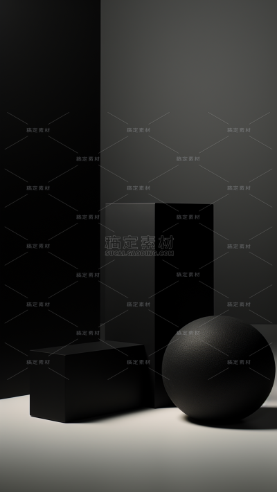 3D三维立体空间黑色背景