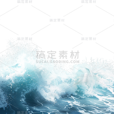 特效通用蓝色水面浪花元素素材
