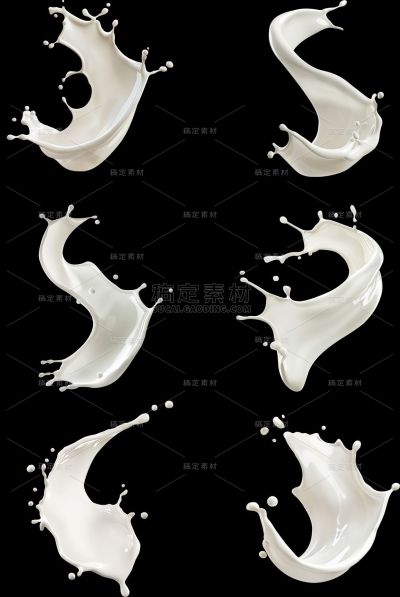 特效通用白色牛奶奶质液体元素素材