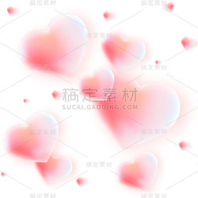 装饰通用插画多个爱心元素素材