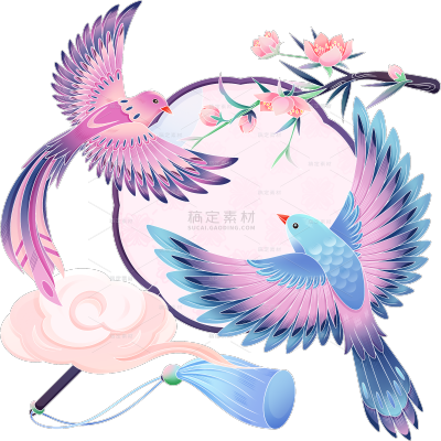 中国风七夕情人节浪漫喜鹊古风贴纸