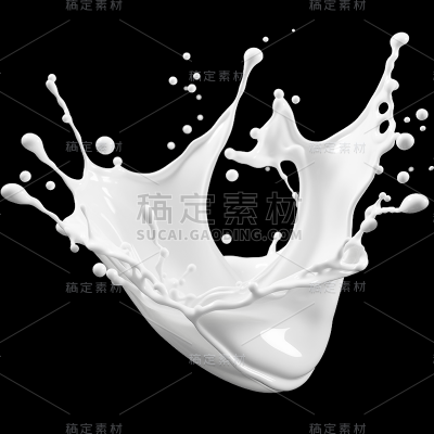 特效通用白色牛奶奶质液体飞溅元素素材