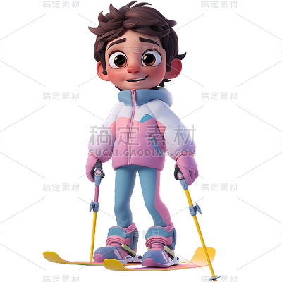 冬天冬季滑雪运动人物元素