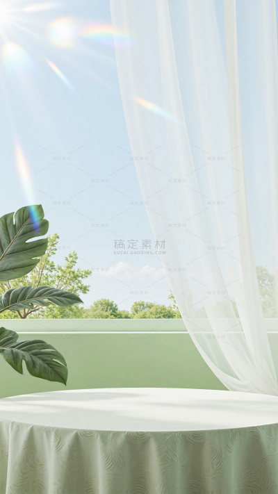 背景系列清新感家居室内桌面窗帘场景