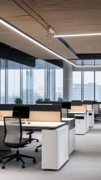 建筑系列通用现代简约职工办公室实景图