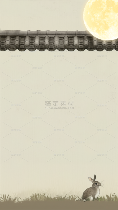 常规系列通用工笔画月亮背景素材