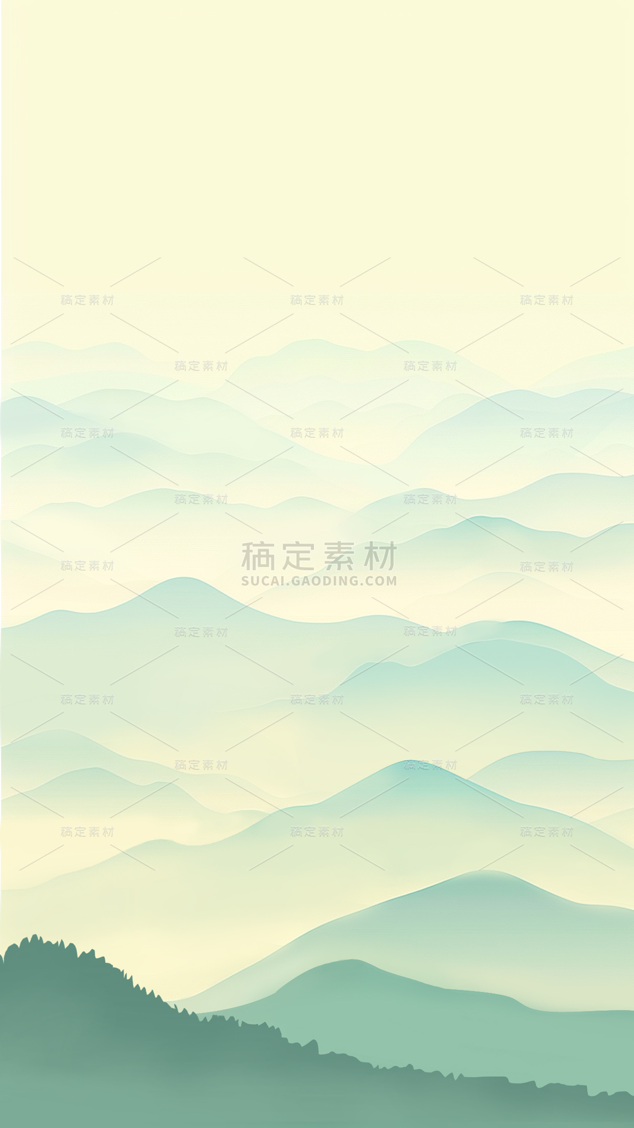 中国风通用抽象渐变山背景图片素材